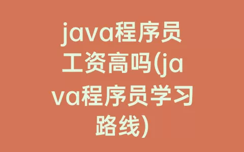 java程序员工资高吗(java程序员学习路线)