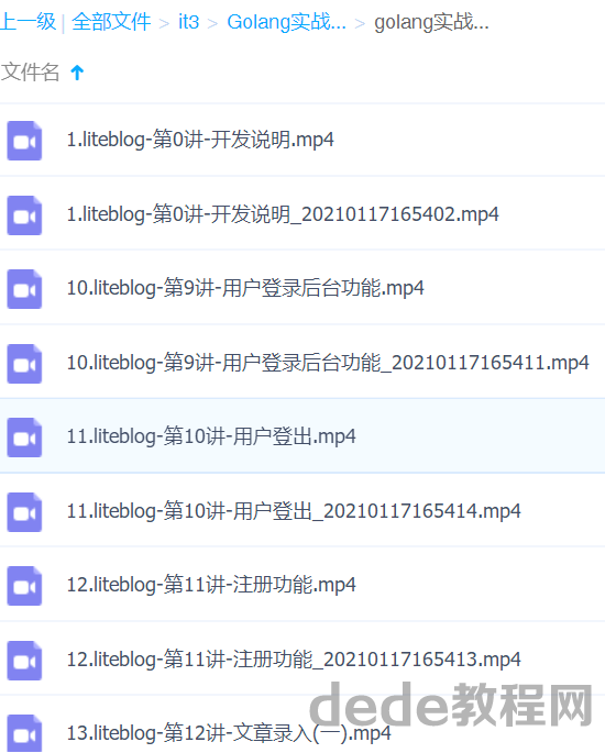 golang高级爬虫实战课程 golang语言beego轻博客开发教学百度网盘资源